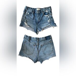 Abercrombie & Fitch Blue Jean Shorts Distressed Cut-Off Style